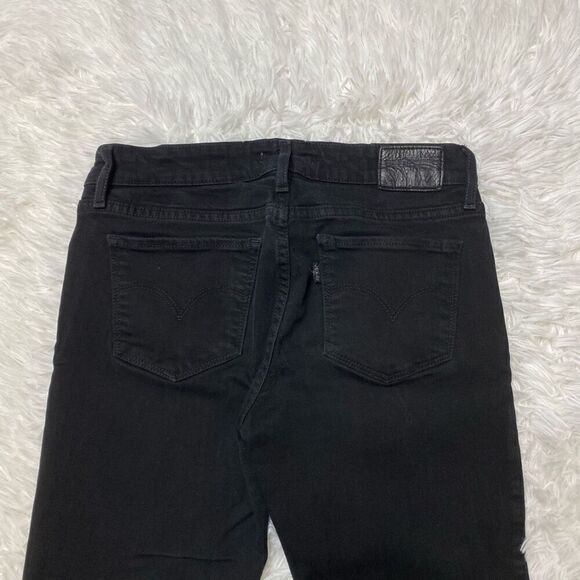 Levis 711 Skinny Black Jeans Womens Size 27x30 Mid Rise Stretch Comfort - Picture 8 of 10
